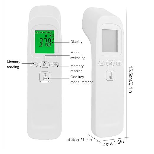 Thermometer for Adults and Baby, Forehead Digital Thermometer, Non Infrared Thermometer, Accurate Reading and High Temperature Alarm, Memory Recall
