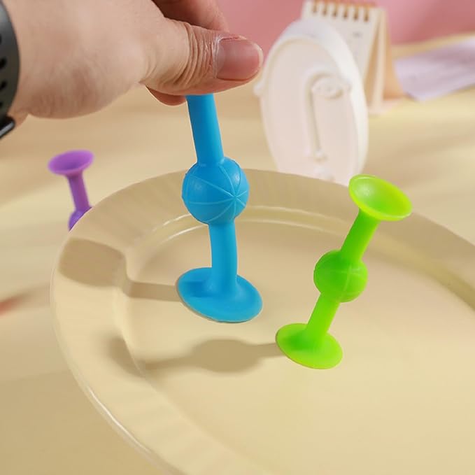 Suction Bath Toys for Baby, 12 Piece Starter Set Suction Cup Toys Stocking Stuffers Preschool Sensory Fidget Toys for Toddlers 1-3 4-8 | No Hole Bath Toy | BPA Free (Large Size)