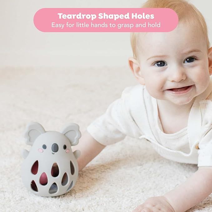 Tiger Tribe Silicone Koala Rattle - BPA-Free, Soft Sensory Toy for Newborns, Gentle Sound, Easy Grip for Little Hands, Food-Grade, Ideal for Baby 0-2 Years