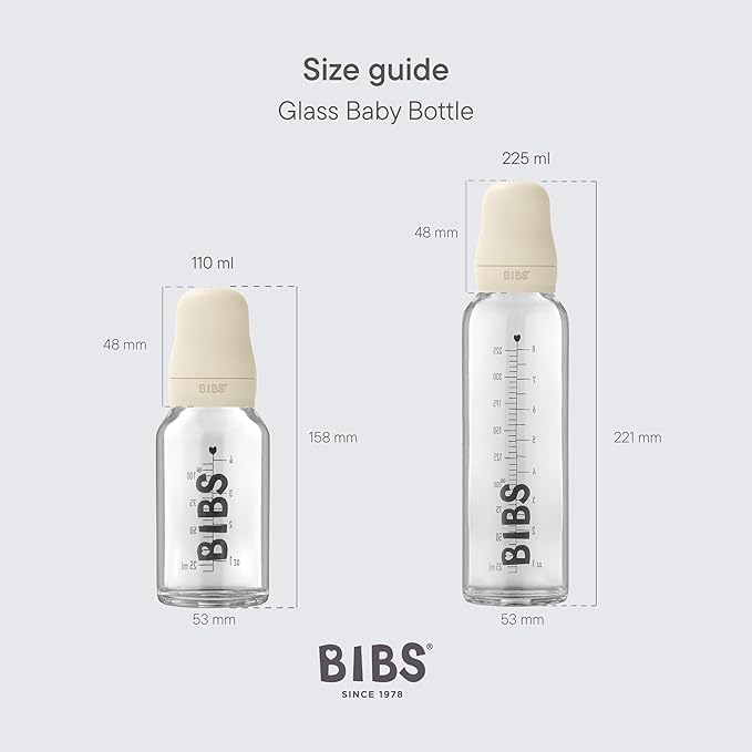 BIBS Baby Bottle Kit | BPA Free Natural Rubber | Made in Denmark | Woodchuck