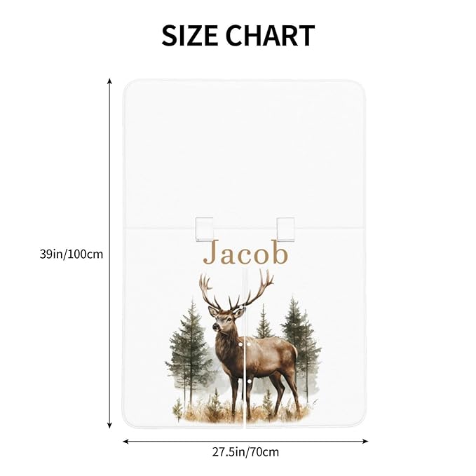 Personalized Baby Car Seat Canopy with Name – Custom Woodland Deer Minky Nursing Cover for Boys & Girls, Soft Stroller Cover for Infants & Newborns, Carseat Canopy for Breastfeeding