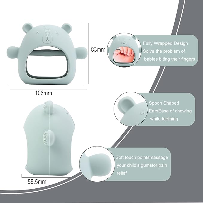 GZO Teething Toys for Babies Soothe Teething Pain and Itching Gums, Food Grade Silicone Teethers for Babies 0-6 Months/6-12 Months, BPA Free.