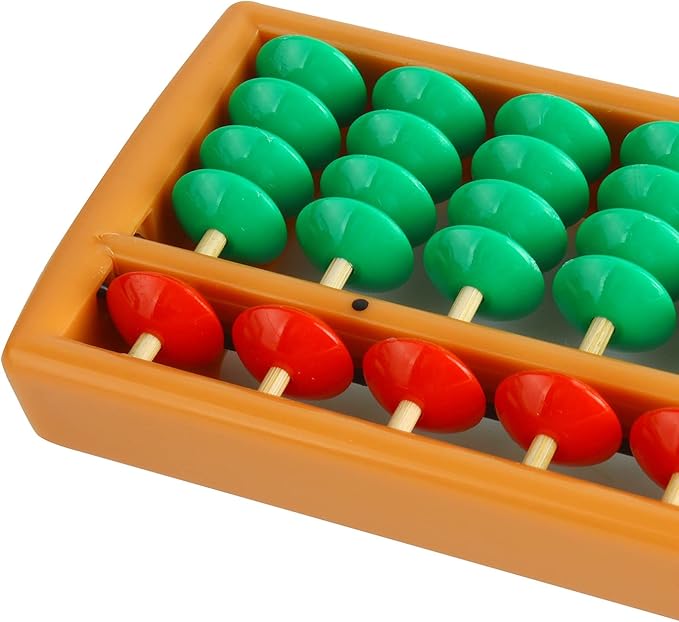 Larcele Bead Arithmetic Counting Abacus with Reset Button,13 Column SP-02 (Yellow 3)