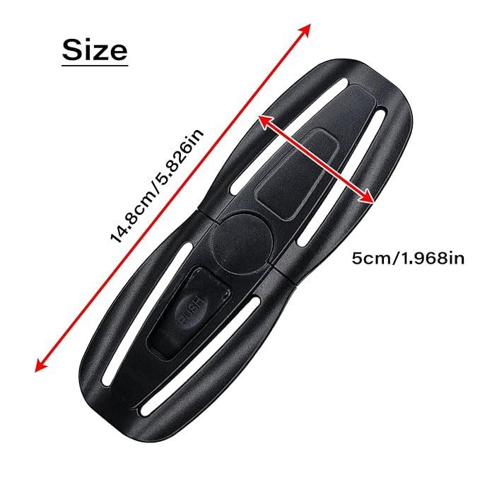 LiXiongBao Child Seat Chest Harness Buckle Lock Stroller Chest Buckle Universal Replacement for Baby and Kids Trend,Seat Chest Harness Buckle Parts (Black)