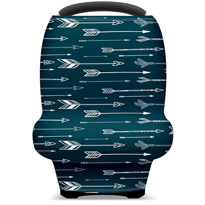Baby Car Seat Stroller Covers Indian Arrows Nursing Cover Breastfeeding Scarf Soft Breathable Stretchy Coverage Carseat Canopy Cover for Boys and Girls Soft Breathable Multi Use