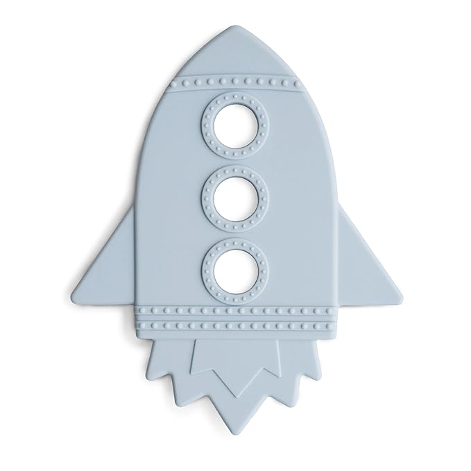 mushie Silicone Baby Teether Toy | Rocket (Cloud)