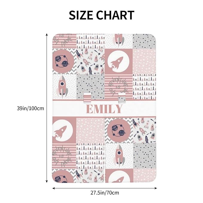 Personalized Baby Car Seat Canopy for Girls, Custom Name Baby Car Seats Covers for Babies, Opening Minky Nursing Breastfeeding Stroller Cover Infant Carseat Canopies for Newborn (Rocket Pink)