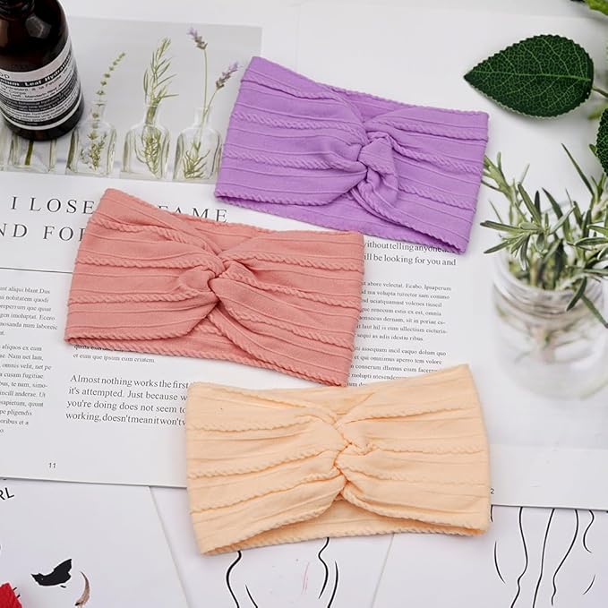 15 Pack Baby Girls Headbands 6Inch Headbands Soft Elastic Nylon Hairbands Hair Accessories for Newborns Infants Toddlers