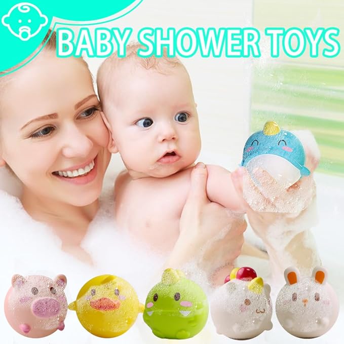 Bath Toys Toddler No Hole Bath Tub Toys for Baby 6-12 Months Toys 12-18 Months 6PCS Animal Floating Bathtub Toys for Kids 1-3 Baby Shower for Infant Boys Girls
