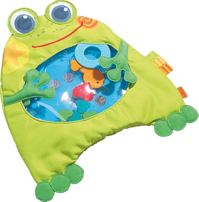 HABA Little Frog Water Play Mat Tummy Time Activity with Machine Washable Cover