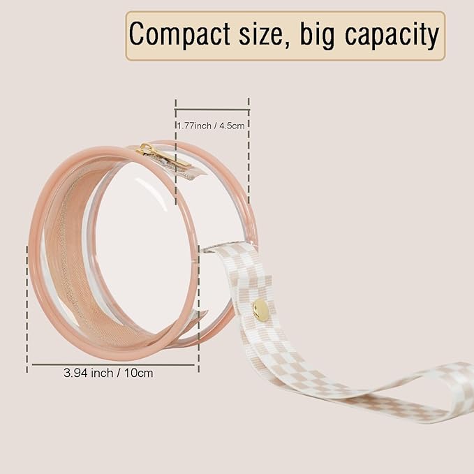 2 Pack Transparent PVC Pacifier Case with Checkered Strap, Neutral Binky Holder for Baby Boys and Girls, Portable Pacifier Storage for Diaper Bag Essentials, Fits Most Pacifiers (sage)