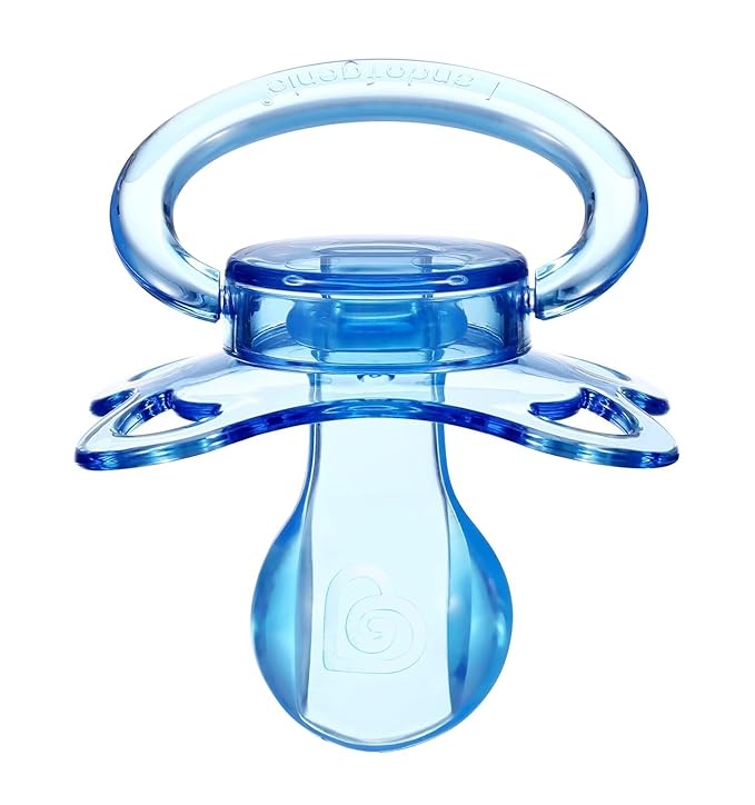 Landofgenie Large Shield Adult Size Pacifiers Set Moon Shape Transparent Design Pacifier Blue