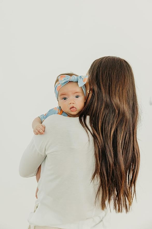 Copper Pearl Baby Bows: Stylish Headbands for Baby Girls, Premium Soft and Stretchy, Perfect for Newborns, Trendy Designs - Clementine
