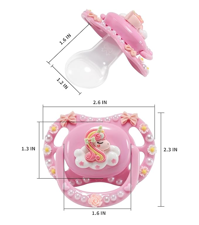 CutiePlusU Adult Sized Pacifier Dummy DIY Handmade Big Shield Pink