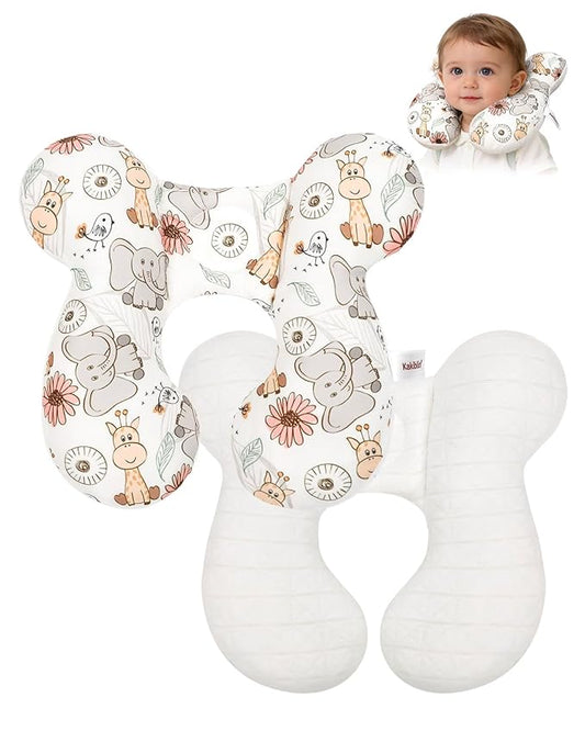 KAKIBLIN Baby Travel Pillow, Baby Neck Pillow for Car Seat, U-Shaped Head and Neck Support for Stroller Pushchair, Soft Cooling Breathable Infant Head Pillow for Newborn Toddler