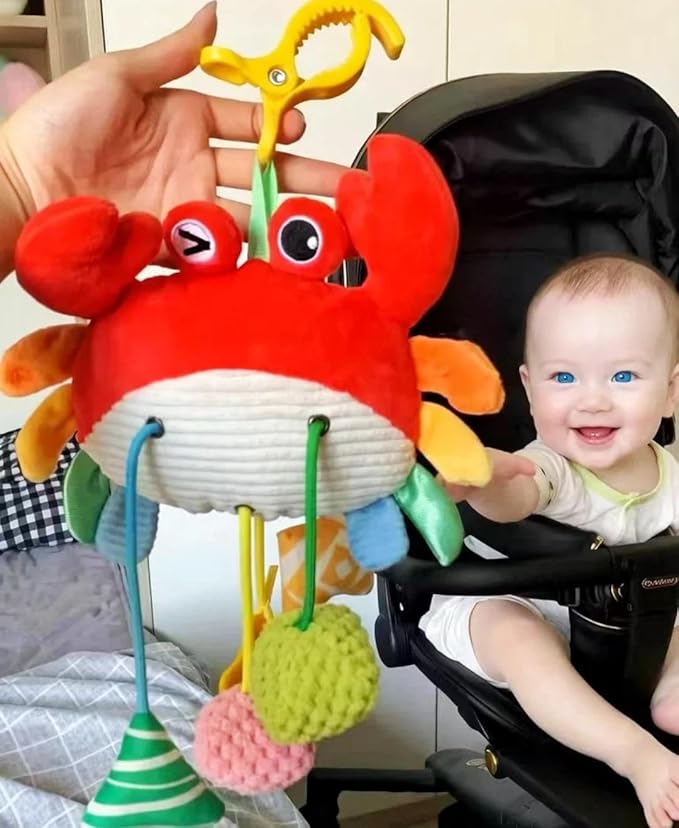 Car Seat & Stroller Toys for Babies 0-12 Months, Crab Infant Stroller Hanging Toys for Boys Girls