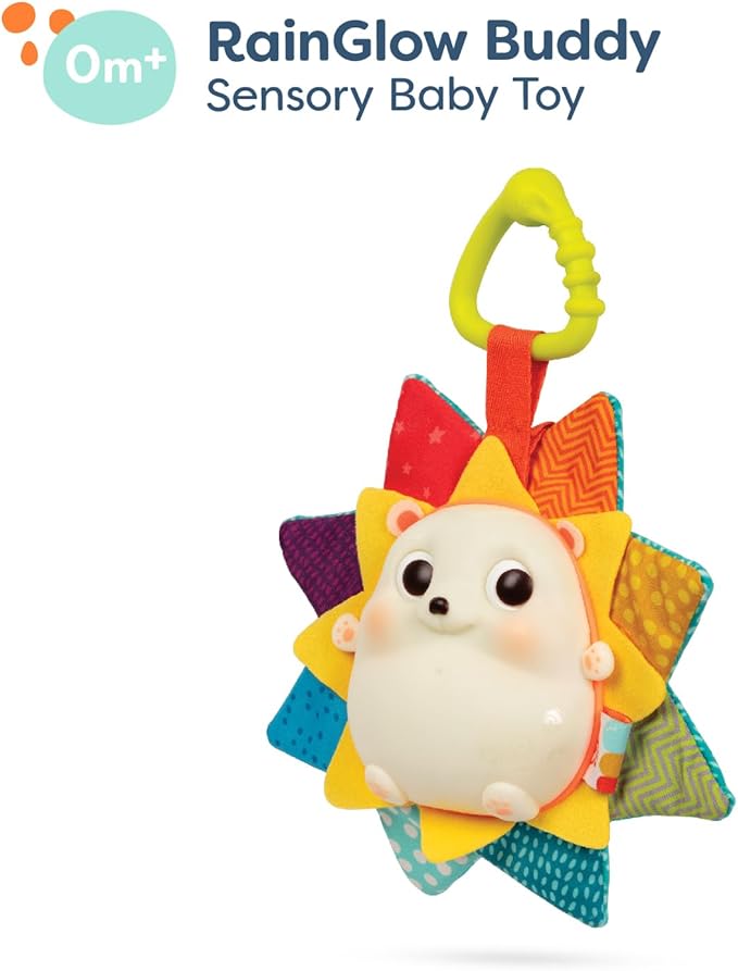 B. toys – Baby Musical Light – Up Hedgehog Toy with Lights & Sounds – Sensory Toy for Newborns, Babies – Music & Glowing Lights – RainGlow Buddy – 0+ Months
