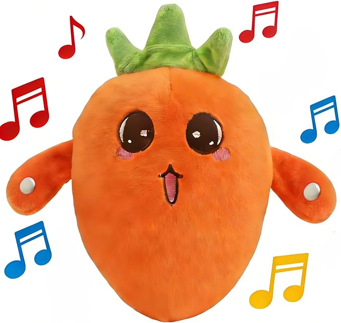 Baby Musical Sensory Toy,nteractive Musical Plush Toy with Sounds，Sensory Activity Learning Educational Kid Toy,Fun Christmas and Birthday Gifts Suitable for Multiplayer interaction (Orange Radish)