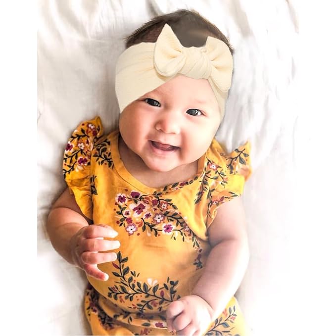 JIAHANG Baby Bows Turban Knotted Head Wraps Hair Bow Headbands Stretchy Hair bands 9PCS for Newborn Infant Toddlers Girls (QYB9197)