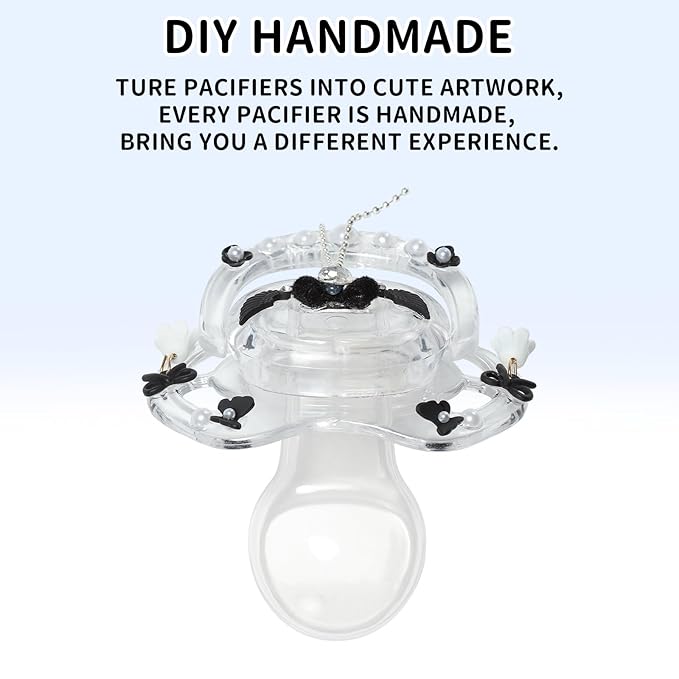 CutiePlusU Adult Size Pacifier DIY Big Shield Pacifier - White