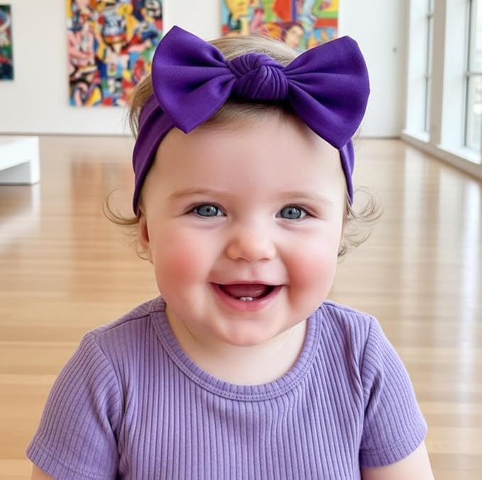 Baby Girl Headbands-Infant,Toddler Cotton Handmade Hairbands with Bows Child Hair Accessories