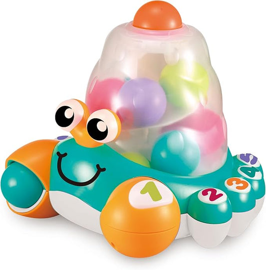 auby Crab Baby Toy Crab Ball Launcher for Babies 12+, Multi-Colour