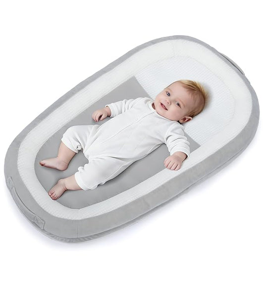 Baby Lounger, Portable Infant Support Cushions for Newborn 0-24 Months, Soft Washable Baby Nest with Thickened Support, Newborn Baby Essentials Gift for Home and Travel, Supervised Use