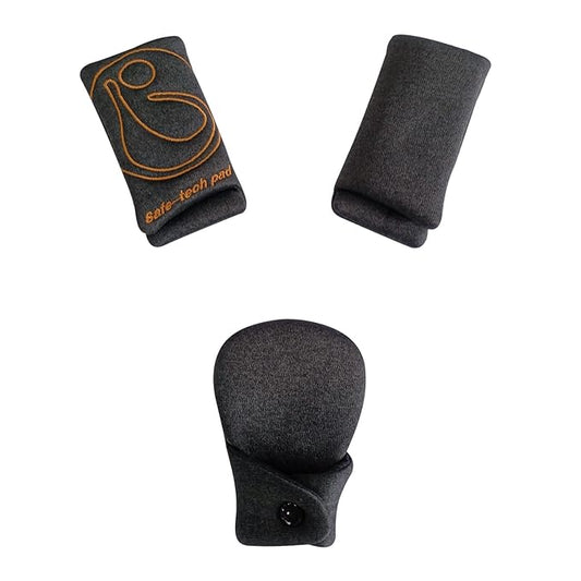 Innokids Car Seat Strap Cover Set for Baby Kids Seat Belt Covers with Crotch Pad Back Anti-Slip Design for Car Seats Pushchair Stroller (Small (4.9”L), Black Grey)