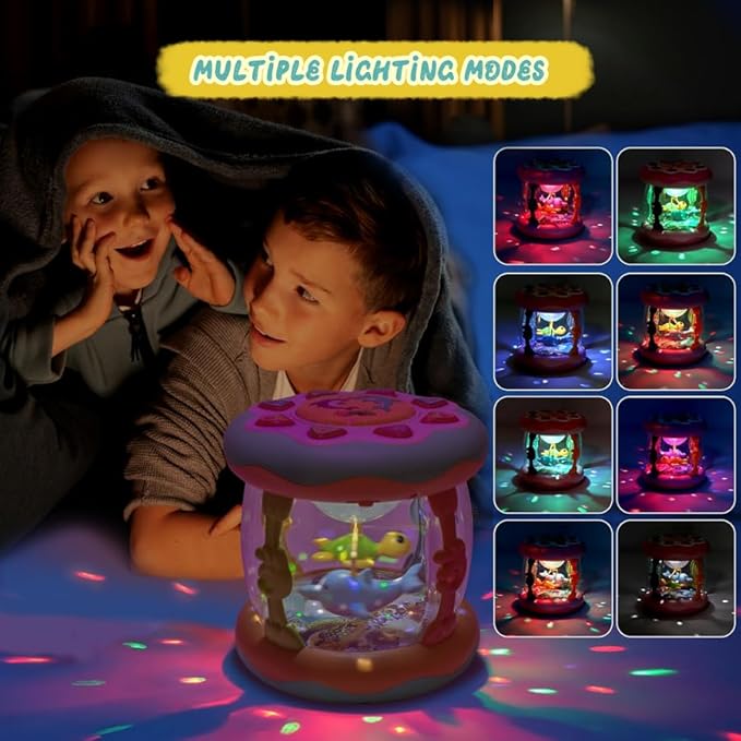 Baby Musical Toy12-24 Months - Ocean Projector with Rotating Lights, Night Light Toy, Crawling Learning Toy, Gifts for Boys & Girls