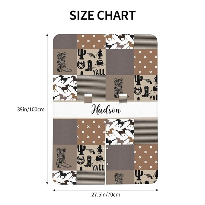 Personalized Baby Car Seat Canopy for Babies, Custom Name Car Seat Covers for Boys and Girls, Opening Minky Nursing Breastfeeding Cover for Infant, Carseat Canopies for Newborn (Cowboy)