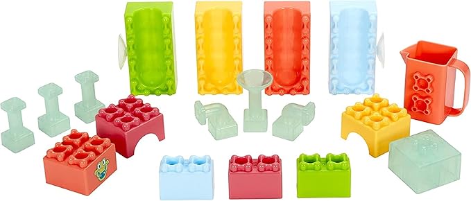 Baby Builders - Splash Blocks First Blocks for Babies and Toddlers, Easy to Connect, Bath Toy, Water Play