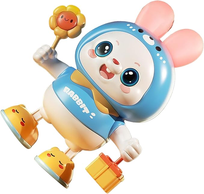 shenruifa Musical Dance Bunny Toy Heads Up Training Electronic Dancing Bunny Toy for Home Outdoor (Blue)