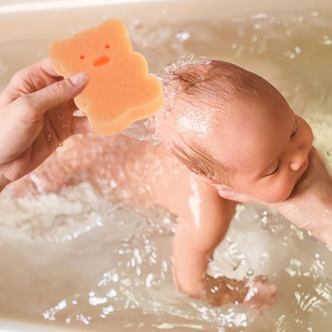 Totority Baby Bath Mat Soft Sponge Cushion for Newborns Non-Slip Bath Pad Support for Infant Bathtub and Sink 19X12 Inch Breathable Baby Sponge Cushion