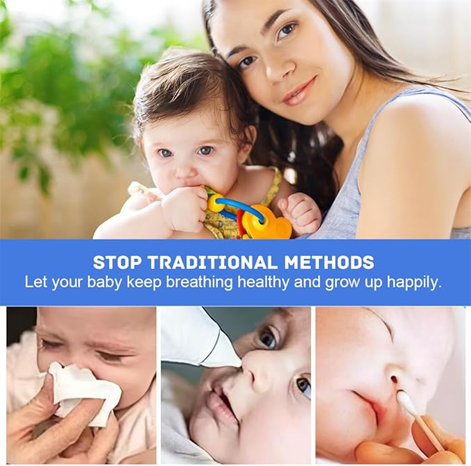 Nasal Irrigator for Baby Portable Infant Nose Cleaner Rinsing Device with Cleanable Reusable Silicone Nasal Suction Tips Nasal Hygiene 2Pcs