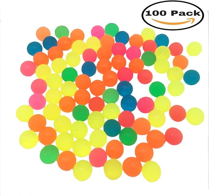 Mydio 100 Pack Bouncy Balls,Assorted Color,Solid Color High Bouncing Balls for Kids Playtime and Prize