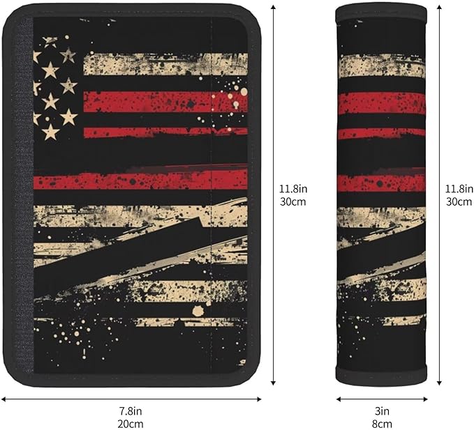 Car Seat Belt Pads Patriot Star Stripe 2 Pack Seatbelt Shoulder Strap Covers More Comfort Driving & Protect Your Neck, American Flag Safety Strap Cover for Auto SUV Truck Airplane Backpack