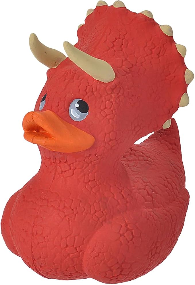 Wild Republic Rubber Ducks, Bath Toys, Kids Gifts, Pool Toys, Water Toys, Triceratops, 4"