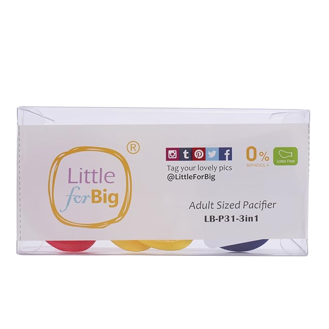 LittleForBig Bigshield Generation-I Pacifier 3 Paci Pack - DarkBlue Red Yellow