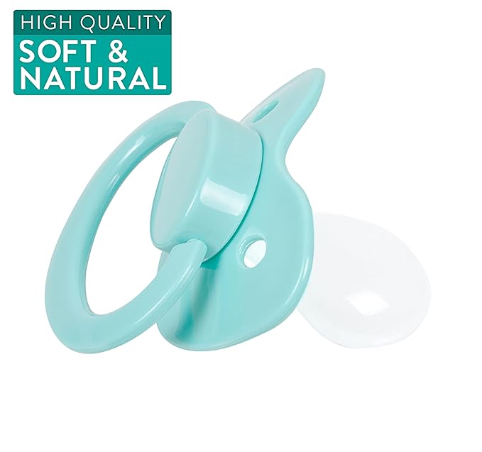 J&Or The Classic Original Adult Sized Pacifier Dummy - Three Color Pack - Transparent Pink | Turquoise | Glitter Green