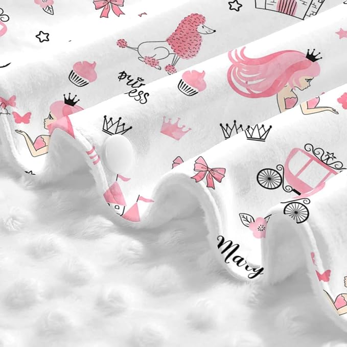 Personalized Baby Car Seat Canopy for Babies with Name, Custom Car Seat Covers for Girls, Infant Opening Minky Nursing Breastfeeding Stroller Cover Carseat Canopies for Newborn (Crown Girl)