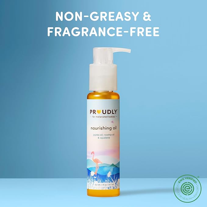 PROUDLY Nourishing Baby & Hair Oil by Gabrielle Union & Dwyane Wade, Baby Oil Gel for Dry, Sensitive Skin & Textured Hair, Black & Brown Babies, Vitamin E, 2-Pack (3 oz each)