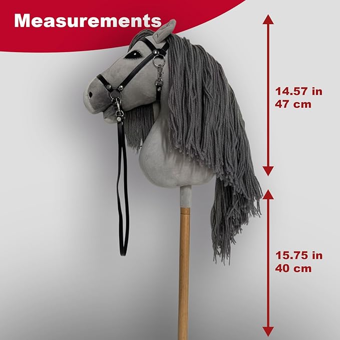 WALIKI Pro Stick Horse for Teens, Kids & Adults | 30” Plush Hobby Horse with Wooden Handle | Cowboy Pretend Play Pony | Ideal for Hobby Horse Racing & Events