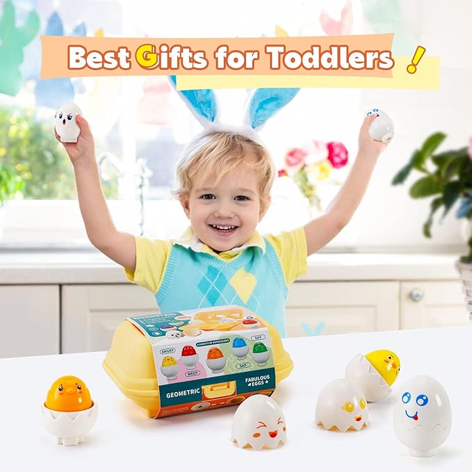 SYHLN Matching Easter Eggs Toys for 1-3 Year Old Girl Boy, Educational Montessori Toys for Toddlers 1-3 Year Old, Learning Baby Toys 12-18 Months, One First Birthday Gifts Age 1-2