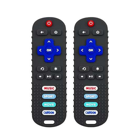 2 Pack Remote Control Shape Teether for Baby,Babies Toy, TV Remote Control,Silicone Remote Control Teething Toys