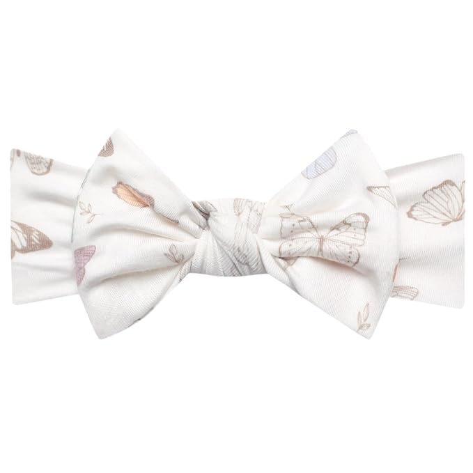 Copper Pearl Baby Stretchy Soft Knit Headband Bow Luna