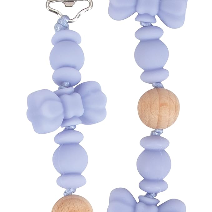 Nuby Pacifinder Silicone Pacifier Clip - Baby Pacifier Holder Clip with Convenient Hook Loop - Bowtie