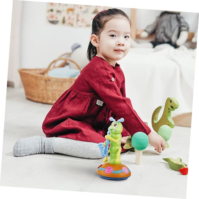 Toddmomy Electric Musical Caterpillar Toy for Boy Girl Sensory Dancing Saxophone Caterpillar Interactive Music Play Fun for Boy Girl and Toddlers No Batteries Required