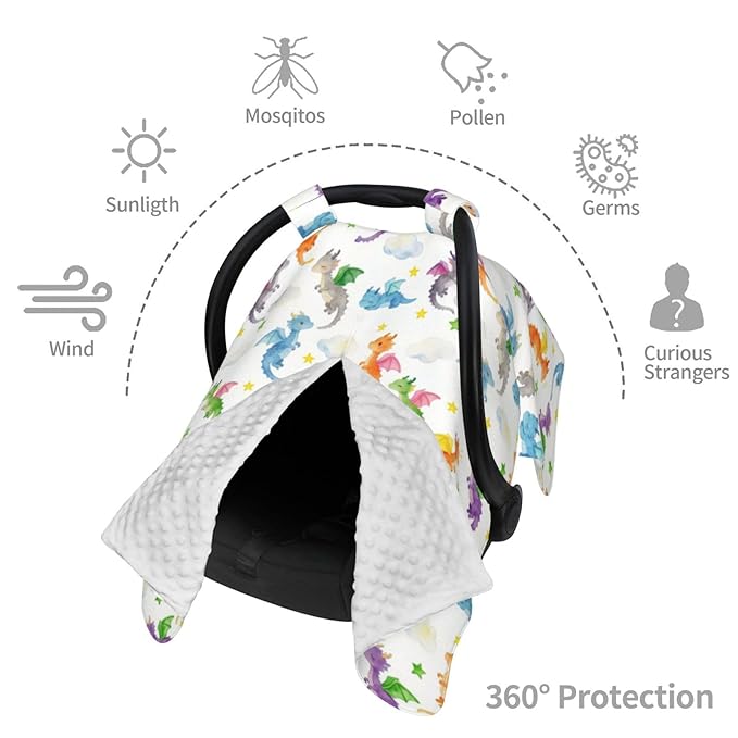 Dragon Baby Car Seat Canopy Cover Multi Use Shower Gift, Nursing Cover for Mom Nursing Covers, Dragon Baby Stuff Items