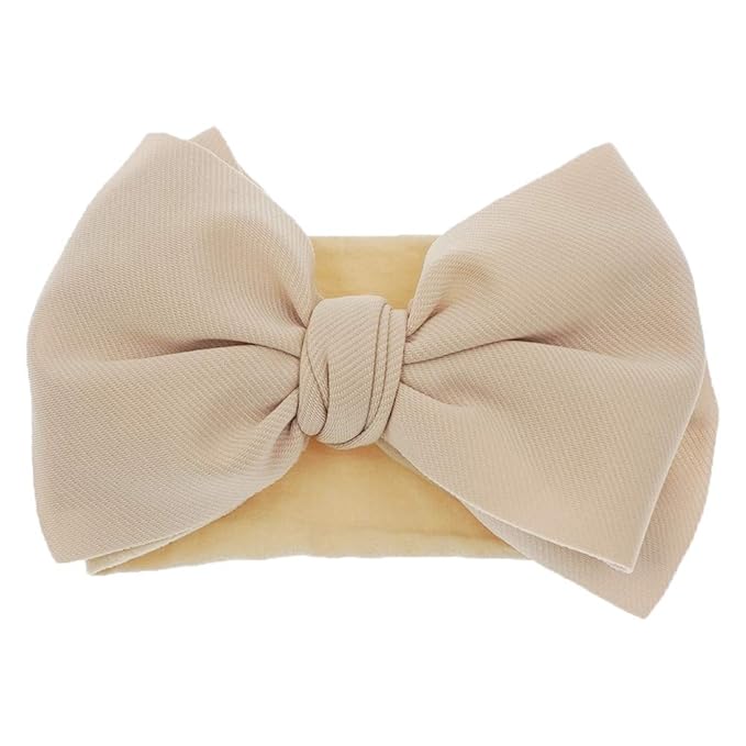 KIDOCHEESE Hairband, Soft Nylon & Cotton, Handmade Hairbands with Bows, 5 Pack, for Baby Girls & Toddlers