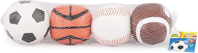 Lena 62164 Soft Sports Balls, Set of 4, 10 cm, Multicoloured